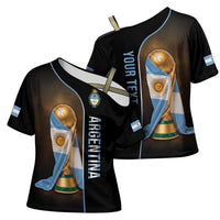 Personalized Argentina Football 2026 Cross Shoulder Shirt Trophy Flag Pride Art