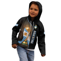 Personalized Argentina Football 2026 Kid Hoodie Trophy Flag Pride Art