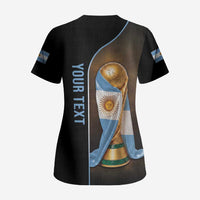 Personalized Argentina Football 2026 Scrub Top Trophy Flag Pride Art