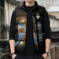 Personalized Argentina Football 2026 Sleeveless Puffer Jacket Trophy Flag Pride Art