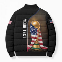 Personalized USA Football 2026 Bomber Puffer Jacket Trophy Flag Pride Art