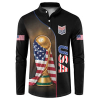 Personalized USA Football 2026 Button Sweatshirt Trophy Flag Pride Art