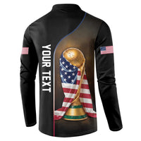 Personalized USA Football 2026 Button Sweatshirt Trophy Flag Pride Art