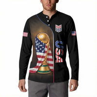 Personalized USA Football 2026 Button Sweatshirt Trophy Flag Pride Art