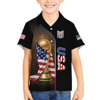 Personalized USA Football 2026 Kid Hawaiian Shirt Trophy Flag Pride Art