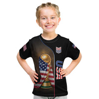Personalized USA Football 2026 Kid T Shirt Trophy Flag Pride Art