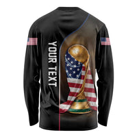Personalized USA Football 2026 Long Sleeve Shirt Trophy Flag Pride Art