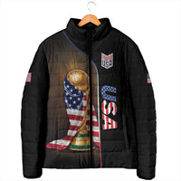 Personalized USA Football 2026 Padded Jacket Trophy Flag Pride Art