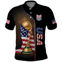 Personalized USA Football 2026 Polo Shirt Trophy Flag Pride Art