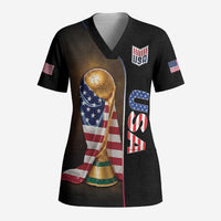 Personalized USA Football 2026 Scrub Top Trophy Flag Pride Art