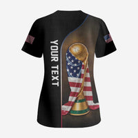 Personalized USA Football 2026 Scrub Top Trophy Flag Pride Art