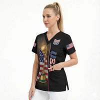 Personalized USA Football 2026 Scrub Top Trophy Flag Pride Art