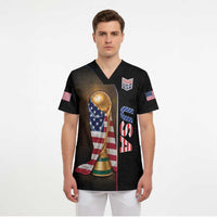Personalized USA Football 2026 Scrub Top Trophy Flag Pride Art