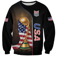 Personalized USA Football 2026 Sweatshirt Trophy Flag Pride Art