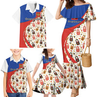 Russian Doll Family Matching Mermaid Dress and Hawaiian Shirt Flag Color Style No1 - Wonder Print Shop