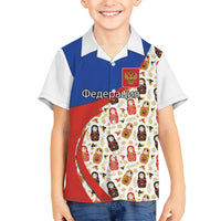 Russian Doll Family Matching Off The Shoulder Long Sleeve Dress and Hawaiian Shirt Flag Color Style No1 - Wonder Print Shop