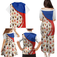 Russian Doll Family Matching Puletasi and Hawaiian Shirt Flag Color Style No1 - Wonder Print Shop