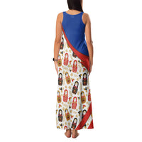 Russian Doll Family Matching Tank Maxi Dress and Hawaiian Shirt Flag Color Style No1 - Wonder Print Shop