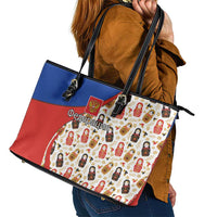 Russian Doll Leather Tote Bag Flag Color Style No1 - Wonder Print Shop