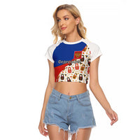 Russian Doll Raglan Cropped T Shirt Flag Color Style No1 - Wonder Print Shop