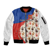 Russian Doll Sleeve Zip Bomber Jacket Flag Color Style No1 - Wonder Print Shop