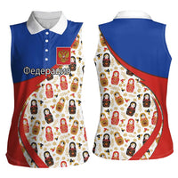 Russian Doll Women Sleeveless Polo Shirt Flag Color Style No1 - Wonder Print Shop