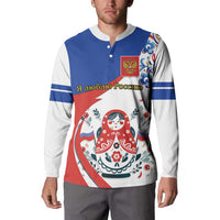 Matryoshka Doll Button Sweatshirt Flag Color Style No2 - Wonder Print Shop