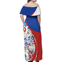 Matryoshka Doll Family Matching Off Shoulder Maxi Dress and Hawaiian Shirt Flag Color Style No2 - Wonder Print Shop