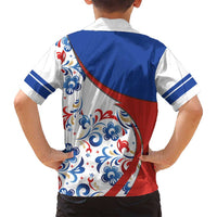 Matryoshka Doll Family Matching Off Shoulder Short Dress and Hawaiian Shirt Flag Color Style No2 - Wonder Print Shop