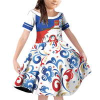 Matryoshka Doll Family Matching Off Shoulder Short Dress and Hawaiian Shirt Flag Color Style No2 - Wonder Print Shop