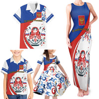 Matryoshka Doll Family Matching Tank Maxi Dress and Hawaiian Shirt Flag Color Style No2 - Wonder Print Shop
