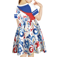 Matryoshka Doll Kid Short Sleeve Dress Flag Color Style No2 - Wonder Print Shop