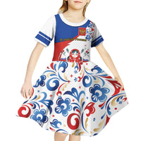 Matryoshka Doll Kid Short Sleeve Dress Flag Color Style No2 - Wonder Print Shop