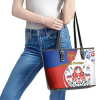 Matryoshka Doll Leather Tote Bag Flag Color Style No2 - Wonder Print Shop