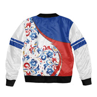 Matryoshka Doll Sleeve Zip Bomber Jacket Flag Color Style No2 - Wonder Print Shop