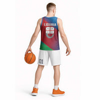 Italy Liguria Basketball Jersey Emblem With Flag Style - Wonder Print Shop