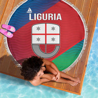 Italy Liguria Beach Blanket Emblem With Flag Style - Wonder Print Shop