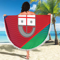 Italy Liguria Beach Blanket Emblem With Flag Style - Wonder Print Shop