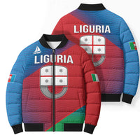 Italy Liguria Bomber Puffer Jacket Emblem With Flag Style - Wonder Print Shop