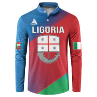 Italy Liguria Button Sweatshirt Emblem With Flag Style LT19