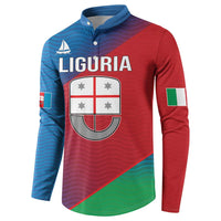 Italy Liguria Button Sweatshirt Emblem With Flag Style LT19