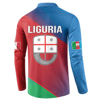 Italy Liguria Button Sweatshirt Emblem With Flag Style LT19
