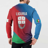 Italy Liguria Button Sweatshirt Emblem With Flag Style LT19