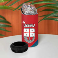 Italy Liguria 4 in 1 Can Cooler Tumbler Emblem With Flag Style - Wonder Print Shop