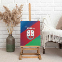 Italy Liguria Canvas Wall Art Emblem With Flag Style - Wonder Print Shop
