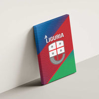 Italy Liguria Canvas Wall Art Emblem With Flag Style - Wonder Print Shop