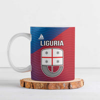 Italy Liguria Ceramic Mug Emblem With Flag Style - Wonder Print Shop