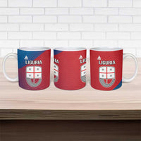 Italy Liguria Ceramic Mug Emblem With Flag Style - Wonder Print Shop