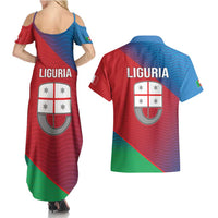 Italy Liguria Couples Matching Summer Maxi Dress and Hawaiian Shirt Emblem With Flag Style LT19
