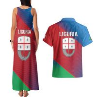 Italy Liguria Couples Matching Tank Maxi Dress and Hawaiian Shirt Emblem With Flag Style LT19